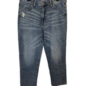 Sonoma Women's Jean Vintage Style High Rise Straight Leg Lightly Distressed 14